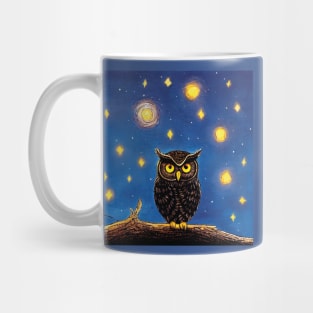 Owl in a blue night sky Mug